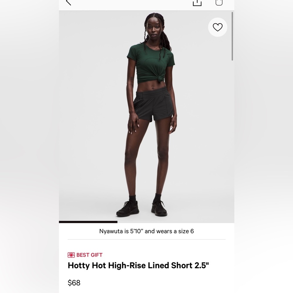 Lululemon Hotty Hot High-Rise Lined Shorts in Black Size 6